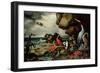 A Penguin, a Pair of Flamingoes, and Other Exotic Birds, Shells, and Coral on the Shoreline-Philip Reinagle-Framed Giclee Print