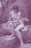 Nude with Flowers-A. Penot-Framed Stretched Canvas