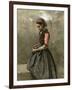 A Pensive Girl, C.1865 (Oil on Canvas)-Jean Baptiste Camille Corot-Framed Premium Giclee Print