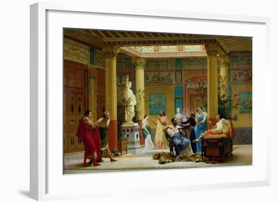 A Performance of "The Fluteplayer" in the "Roman" House of Prince Napoleon III (1808-73)-Gustave Clarence Rodolphe Boulanger-Framed Giclee Print