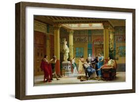 A Performance of "The Fluteplayer" in the "Roman" House of Prince Napoleon III (1808-73)-Gustave Clarence Rodolphe Boulanger-Framed Giclee Print