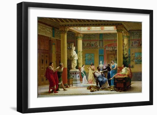 A Performance of "The Fluteplayer" in the "Roman" House of Prince Napoleon III (1808-73)-Gustave Clarence Rodolphe Boulanger-Framed Giclee Print