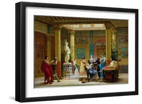 A Performance of "The Fluteplayer" in the "Roman" House of Prince Napoleon III (1808-73)-Gustave Clarence Rodolphe Boulanger-Framed Giclee Print