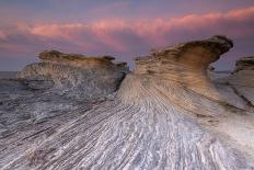 Flowing Water over the Beach at Sunrise-A Periam Photography-Stretched Canvas