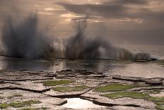 Flowing Water over the Beach at Sunrise-A Periam Photography-Stretched Canvas