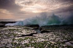 Flowing Water over the Beach at Sunrise-A Periam Photography-Stretched Canvas