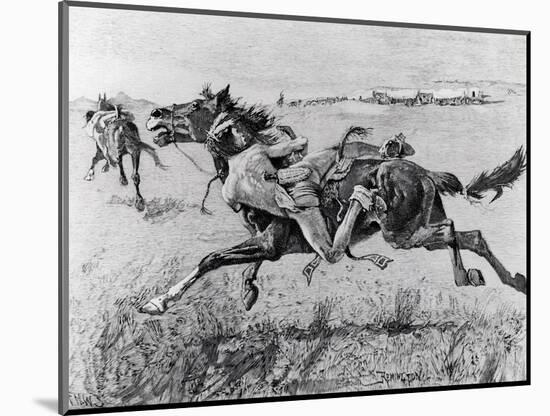 A Peril of the Plains, the First Emigrant Train to California, Engraved by F.H.W.-Frederic Sackrider Remington-Mounted Giclee Print