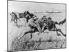 A Peril of the Plains, the First Emigrant Train to California, Engraved by F.H.W.-Frederic Sackrider Remington-Mounted Giclee Print