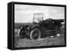 A Period Automobile Appears Stuck in the Mud, Ca. 1920.-Kirn Vintage Stock-Framed Stretched Canvas