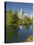 A Person, Grindjisee, Matterhorn, Zermatt, Valais, Switzerland-Rainer Mirau-Stretched Canvas