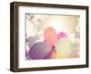 A Person Holding Multi Colored Balloons Done with a Retro Vintage Instagram Filter Effect-graphicphoto-Framed Photographic Print