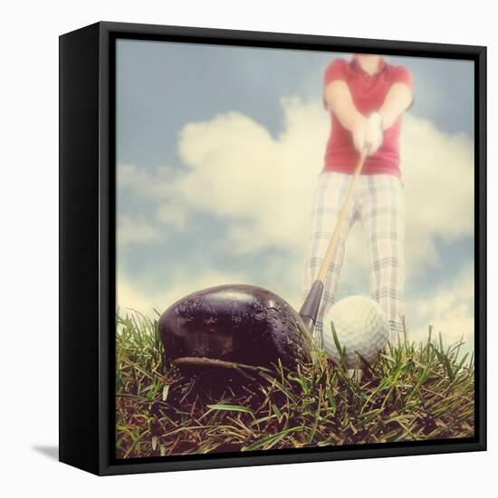 A Person Playing Golf-graphicphoto-Framed Stretched Canvas