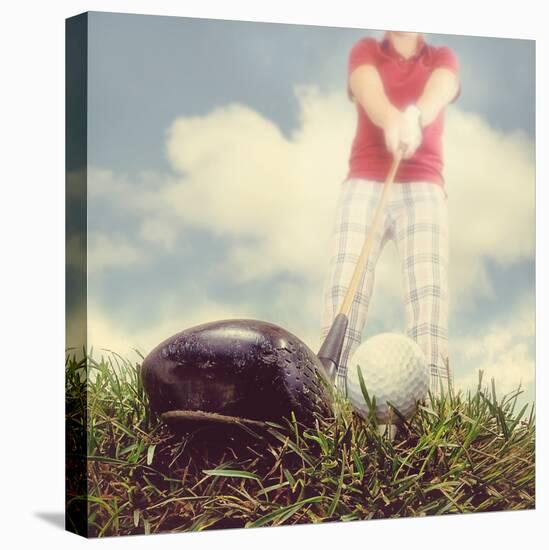 A Person Playing Golf-graphicphoto-Stretched Canvas