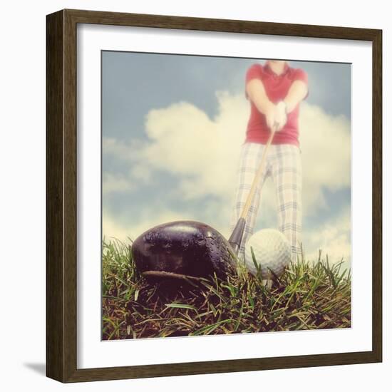 A Person Playing Golf-graphicphoto-Framed Photographic Print