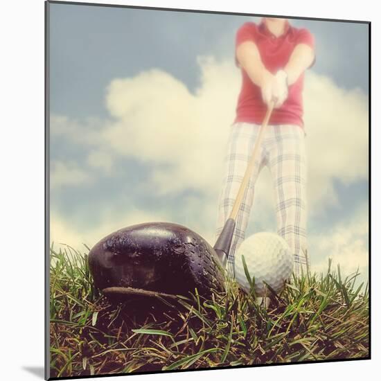 A Person Playing Golf-graphicphoto-Mounted Photographic Print