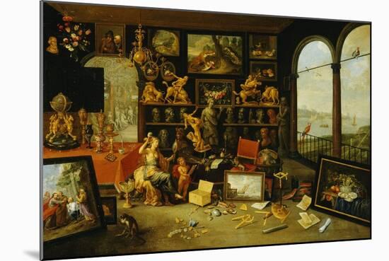 A Personification and Allegory of Sight: a Collectors Cabinet, circa 1660-School Of Antwerp-Mounted Giclee Print