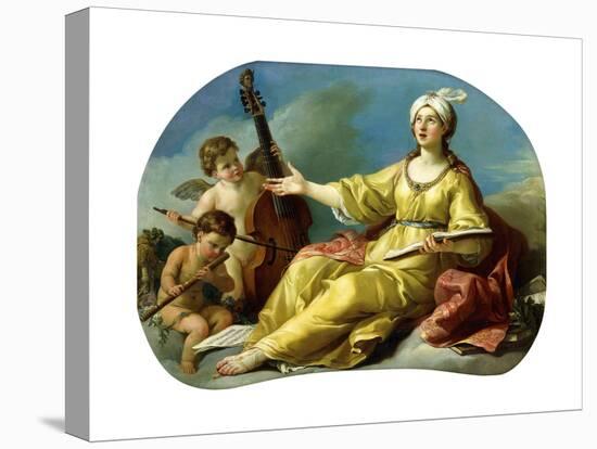 A Personification of Music, Singing with Putti Playing a Viol and a Flute, 1758-Joseph-marie, The Elder Vien-Stretched Canvas