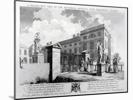 A Perspective View of the Foundling Hospital, Engraved by Edward Rooker, 1749-Samuel Wale-Mounted Giclee Print