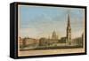 A Perspective View of the North West Front of the Parish Church of St Brides with the Beautiful…-John Donowell-Framed Stretched Canvas