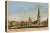 A Perspective View of the North West Front of the Parish Church of St Brides with the Beautiful…-John Donowell-Stretched Canvas