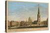 A Perspective View of the North West Front of the Parish Church of St Brides with the Beautiful…-John Donowell-Stretched Canvas