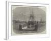 A Peruvian Iron-Clad Ship in the New Floating Dock at Callao-null-Framed Giclee Print