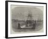 A Peruvian Iron-Clad Ship in the New Floating Dock at Callao-null-Framed Giclee Print