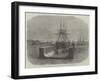 A Peruvian Iron-Clad Ship in the New Floating Dock at Callao-null-Framed Giclee Print