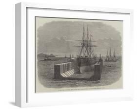 A Peruvian Iron-Clad Ship in the New Floating Dock at Callao-null-Framed Giclee Print