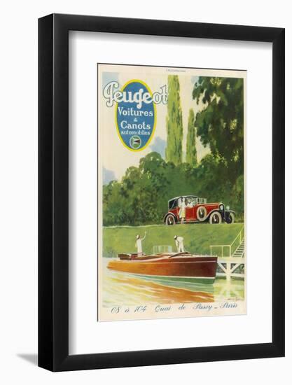A Peugeot by a Canal-null-Framed Photographic Print