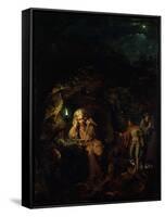 A Philosopher by Lamp Light, exh. 1769-Joseph Wright of Derby-Framed Stretched Canvas