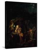 A Philosopher by Lamp Light, exh. 1769-Joseph Wright of Derby-Stretched Canvas