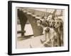 A Photograph of Six Greyhounds, Mainly their Heads, Taken at Wembley Stadium-null-Framed Photographic Print