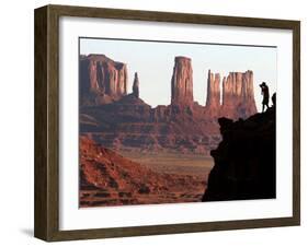 A Photographer at Monument Valley in the Navajo Nation, Ariz.-null-Framed Premium Photographic Print