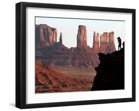 A Photographer at Monument Valley in the Navajo Nation, Ariz.-null-Framed Premium Photographic Print