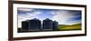 A Photographer Is Hidden Among The Grain Sylos Of A Farm In The Palouse Of Washington State-Jay Goodrich-Framed Photographic Print