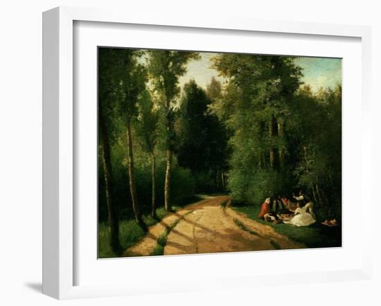 A Picnic at Montmorency-Camille Pissarro-Framed Giclee Print
