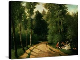 A Picnic at Montmorency-Camille Pissarro-Stretched Canvas