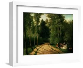 A Picnic at Montmorency-Camille Pissarro-Framed Giclee Print