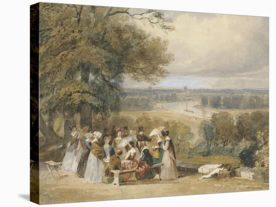 A Picnic on Richmond Hill-Joseph Murray Ince-Stretched Canvas