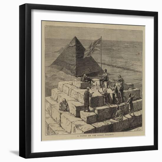 A Picnic on the Great Pyramid-null-Framed Giclee Print