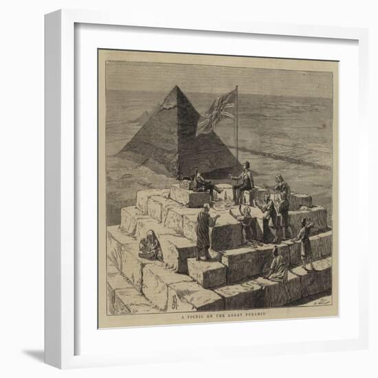 A Picnic on the Great Pyramid-null-Framed Giclee Print