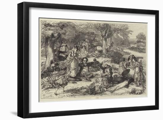 A Picnic-null-Framed Giclee Print