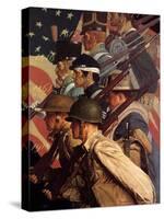 A Pictorial History of the United States Army (or To Make Men Free)-Norman Rockwell-Stretched Canvas
