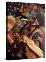 A Pictorial History of the United States Army (or To Make Men Free)-Norman Rockwell-Stretched Canvas