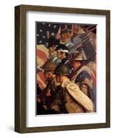 A Pictorial History of the United States Army (or To Make Men Free)-Norman Rockwell-Framed Giclee Print