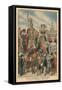 A Picturesque and Traditional Feast, the Procession of the Giants at Valenciennes-French School-Framed Stretched Canvas