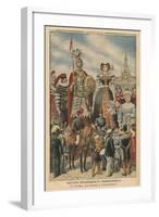 A Picturesque and Traditional Feast, the Procession of the Giants at Valenciennes-French School-Framed Giclee Print