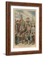 A Picturesque and Traditional Feast, the Procession of the Giants at Valenciennes-French School-Framed Giclee Print