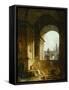 A Picturesque View of the Capitol in Rome-Hubert Robert-Framed Stretched Canvas